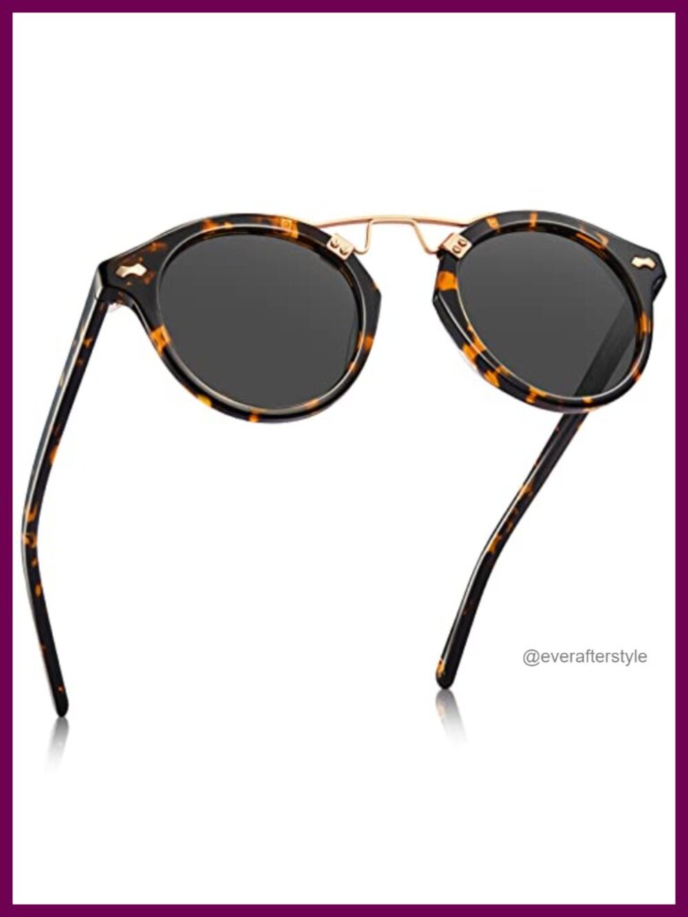 Retro Round Polarized Sunglasses Small Face Acetate Double Bridge UV400